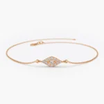 14k Gold Lab-Grown Diamond Evil Eye Bracelet - Image 5