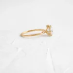 14k Solid Gold Round Cut Moissanite Diamond Engagement Ring - Image 3