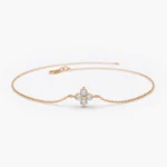 18k Gold Moissanite Diamond Clover Bracelet