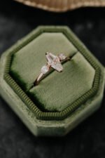 14k Solid Gold 1.06 ct Modified Kite Shape Ring - Image 2