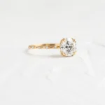 14k Solid Gold Round Cut Lab-Grown Diamond Engagement Ring - Image 2