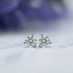 The Karat Store14K White Gold Lab-Created Diamond 3-Prong Martini Stud Earrings - Image 4