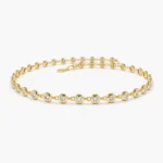 14K Gold Bezel Setting Moissanite Diamond Tennis Bracelet