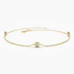 18k Solid Gold 0.30ctw Moissanite Diamond Solitaire Bracelet