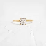 14k Solid Gold Cushion Cut Lab-Grown Diamond Engagement Ring - Image 8