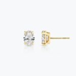 Oval Solitaire Studs , 1ct.  Moissanite Diamond Studs - Image 2