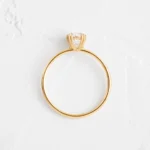 14k Solid Gold Lab-Grown Diamond Ring, Round Cut Diamond Ring - Image 4