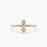 14K Gold Baguette and Round Cut Diamond Ring - Image 5