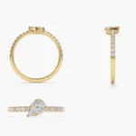 14k Pear Shape Illusion Setting Diamond Engagement Ring - Image 7