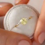 14k Gold 1ct. Fancy Lab-Grown Yellow Diamond Ring - Image 3