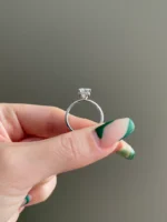 2 Carat Brilliant Emerald Cut Moissanite Hidden Halo Engagement Ring - Image 5