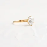 14k Solid Gold Oval Cut Lab-Grown Diamond Engagement Ring - Image 5