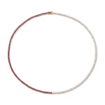 14K Solid Gold Natural Diamond And Ruby Hepburn Choker