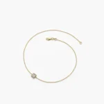 18k Gold Tiny Baguette and Round Moissanite Diamond Station Bracelet - Image 3