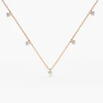 18k Dangling Natural Diamond Solitaire Necklace - Image 4