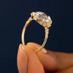 14k Solid Gold Oval Cut Lab-Grown Diamond Engagement Ring - Image 2