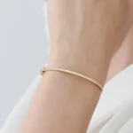 14k Stacking Micro Pave Diamond Bangle 0.90 ctw - Image 4