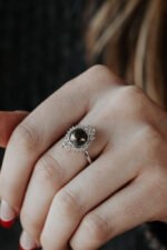 18K Solid Gold Rustic Lab Grown Diamond Ring - Image 5