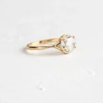 14k Solid Gold Rose Cut Moissanite Diamond Ring - Image 7