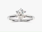 14k Solid Gold Six-Prong Round Solitaire Lab Grown Diamond Ring for Women - Image 6