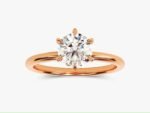 14k Solid Gold Six-Prong Round Solitaire Lab Grown Diamond Ring for Women - Image 7