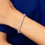 14k Solid Gold Moissanite Tennis Diamond Bracelet for Women
