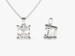 18k Solid Gold Asscher Moissanite Diamond Pendant Asscher Solitaire Necklace 0.5CT Moissanite Diamond - Image 4