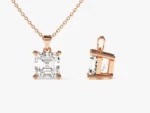 18k Solid Gold Asscher Moissanite Diamond Pendant Asscher Solitaire Necklace 0.5CT Moissanite Diamond - Image 2