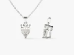 14K Solid Gold Lab Grown Pear Diamond Pendant 0.5CT Diamond Pear Cut Solitaire Necklace - Image 4