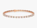 14k Solid Gold Moissanite Tennis Diamond Bracelet for Women - Image 3