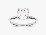14K Solid Gold Hidden Halo Engagement Ring 1CT Round Cut Natural Diamond Ring - Image 3