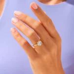 14K Solid Gold Bezel Set Heart Solitaire Natural Diamond Engagement Ring - Image 2