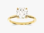 14K Solid Gold Hidden Halo Engagement Ring 1CT Round Cut Natural Diamond Ring - Image 6