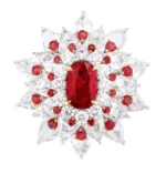 18K Solid Gold 8.95 Carat Ruby and Natural Diamond Cocktail Modulation Ring