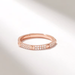 18K Solid Gold Pave Moissanite Diamond Spike Ring | 2MM Pyramid Stackable Ring | Slim Pointy Gold Matching Ring - Image 5