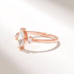 14K Solid Gold Marquise Moissanite Diamond Engagement Ring | 0.5ctw Solitaire Ring with Round Moissanite Diamonds - Image 6