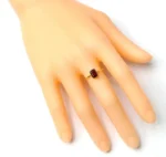 14K Solid Gold Natural Red Garnet Ring - Image 5