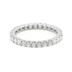 14K White Gold 1.38 Carat Moissanite Diamond Brilliant-Cut Eternity Full Band Ring - Image 4