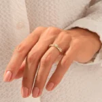 Natural Diamond Crown Ring | Alternating Round Natural Diamond Ring | Dainty Tiara Ring