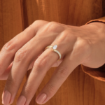 Tension Set Solitaire Natural Diamond Ring | 18K Solid Gold Marquise Engagement Ring