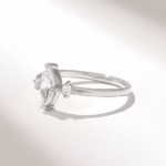 14K Solid Gold Marquise Moissanite Diamond Engagement Ring | 0.5ctw Solitaire Ring with Round Moissanite Diamonds - Image 5