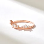 Natural Diamond Crown Ring | Alternating Round Natural Diamond Ring | Dainty Tiara Ring - Image 5