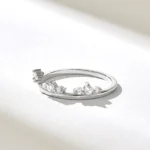 Natural Diamond Crown Ring | Alternating Round Natural Diamond Ring | Dainty Tiara Ring - Image 6