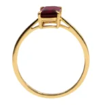 14K Solid Gold Natural Red Garnet Ring - Image 4