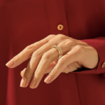 Pave Moissanite Diamond Triple Band Ring, 14k Gold Crossover Statement Ring - Image 3