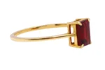 14K Solid Gold Natural Red Garnet Ring - Image 2