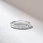 18k Gold Moissanite Diamond Eternity Wedding Band: Unique Triangle Pattern - Image 6