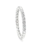 14K White Gold 1.38 Carat Moissanite Diamond Brilliant-Cut Eternity Full Band Ring
