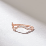 14k Natural Diamond Alternating Pave Stacking Ring: Tiny Zigzag Band for Daily Wear - Image 6