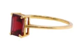 14K Solid Gold Natural Red Garnet Ring - Image 3
